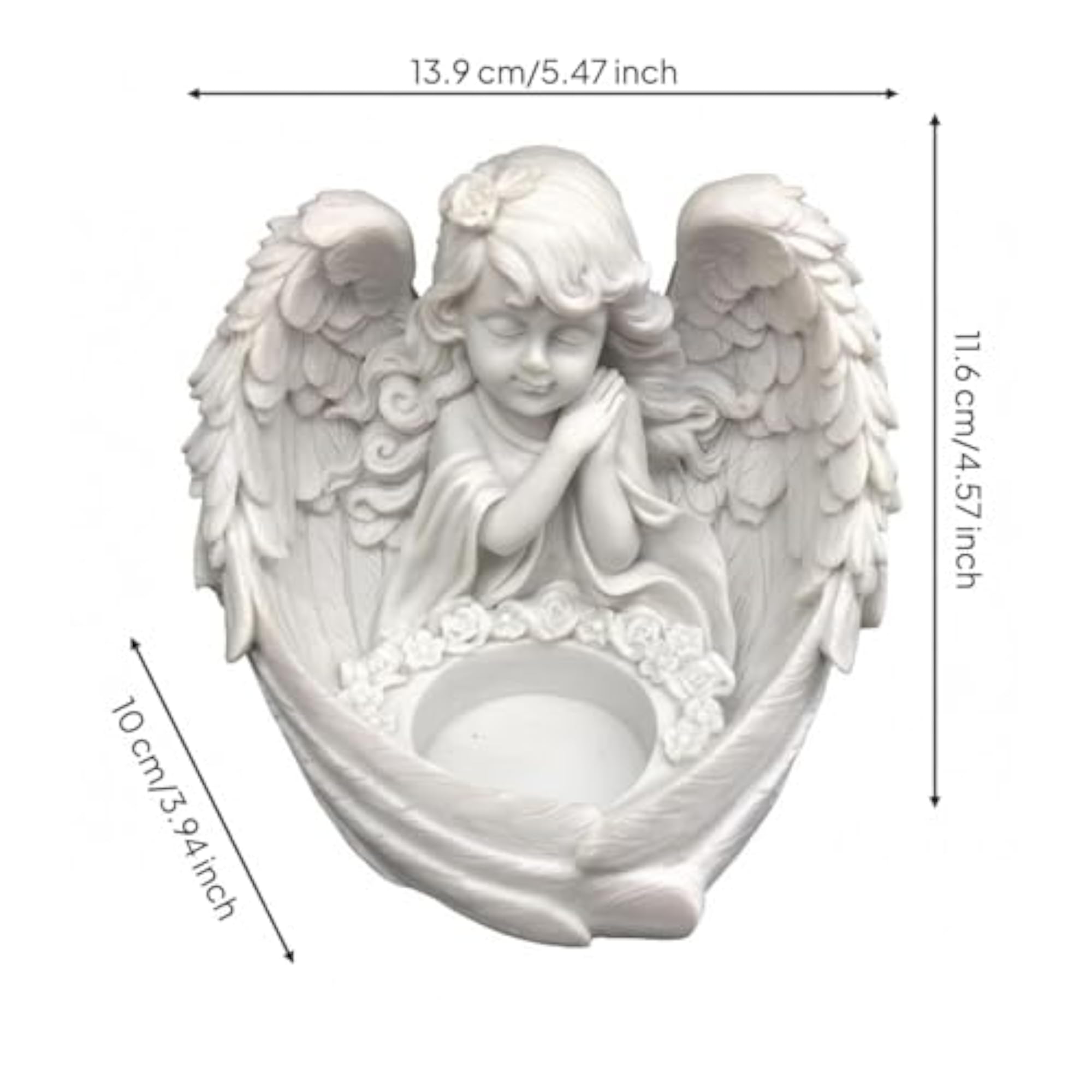 Women's Feather Detail Angel Cup Style Ring, Elegant Gift